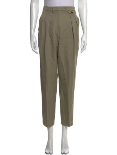 Pre-owned Anine Bing Wool Straight Leg Pants In Green