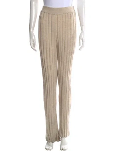 Pre-owned Anine Bing Wool Straight Leg Pants In Neutral