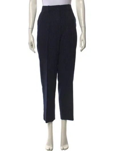 Pre-owned Anine Bing Wool Straight Leg Pants W/ Tags In Blue