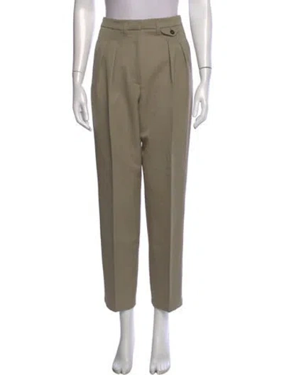 Pre-owned Anine Bing Wool Straight Leg Pants W/ Tags In Green