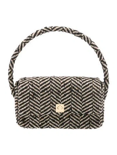 Pre-owned Anine Bing Wool Top Handle Bag In Black