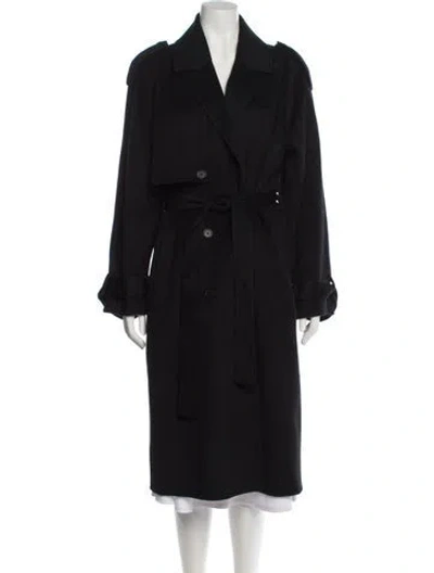 Pre-owned Anine Bing Wool Trench Coat W/ Tags In Black
