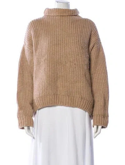 Pre-owned Anine Bing Wool Turtleneck Sweater In Neutral