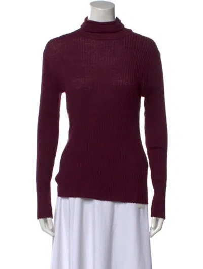 Pre-owned Anine Bing Wool Turtleneck Top W/ Tags In Burgundy