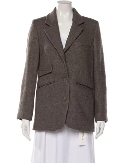 Pre-owned Anine Bing Wool Tweed Pattern Blazer In Brown