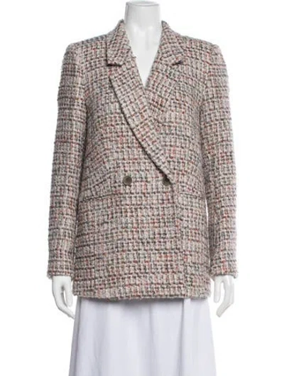Pre-owned Anine Bing Wool Tweed Pattern Blazer In Pink