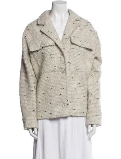Pre-owned Anine Bing Wool Tweed Pattern Jacket In Neutral