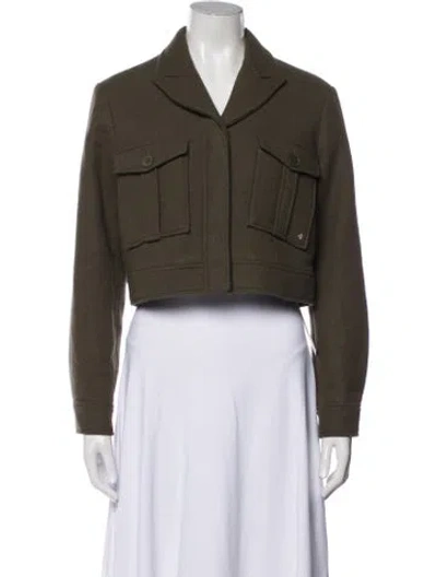 Pre-owned Anine Bing Wool Utility Jacket In Green
