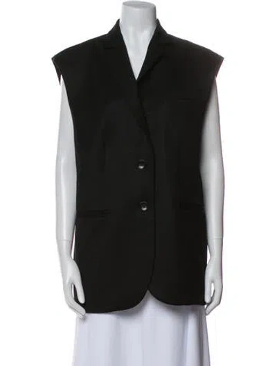Pre-owned Anine Bing Wool Vest In Black