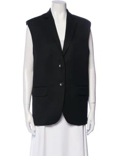 Pre-owned Anine Bing Wool Vest In Black
