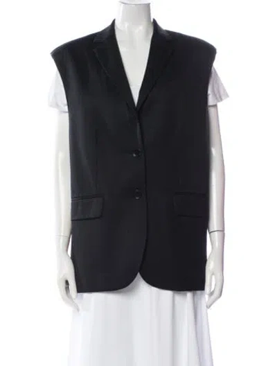 Pre-owned Anine Bing Wool Vest In Black