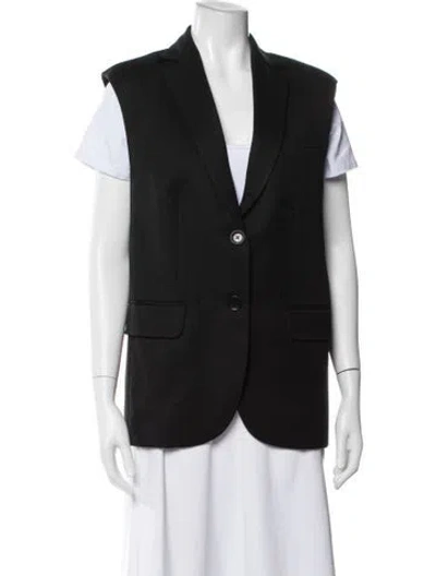 Pre-owned Anine Bing Wool Vest In Black