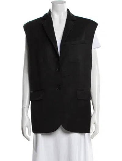 Pre-owned Anine Bing Wool Vest In Black