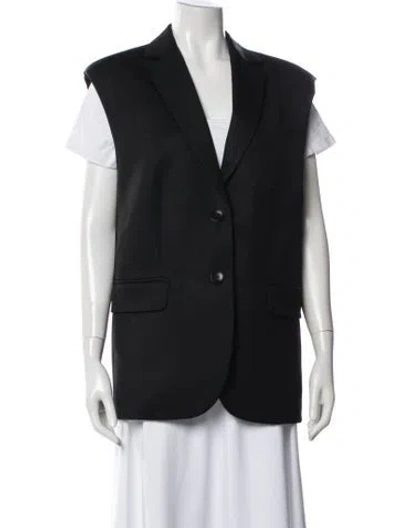 Pre-owned Anine Bing Wool Vest In Black