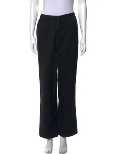 Pre-owned Anine Bing Wool Wide Leg Pants In Black