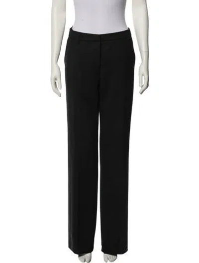 Pre-owned Anine Bing Wool Wide Leg Pants In Black