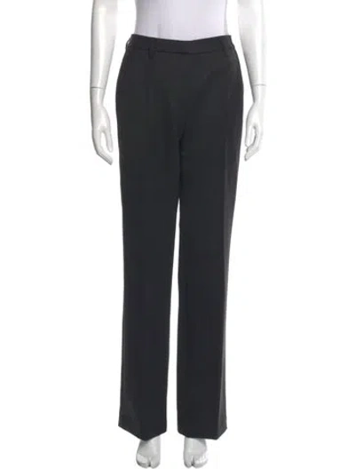 Pre-owned Anine Bing Wool Wide Leg Pants In Black