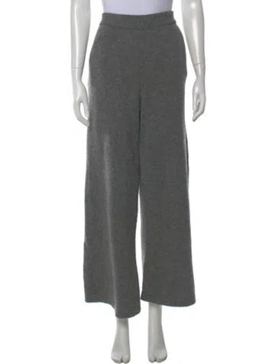 Pre-owned Anine Bing Wool Wide Leg Pants In Black
