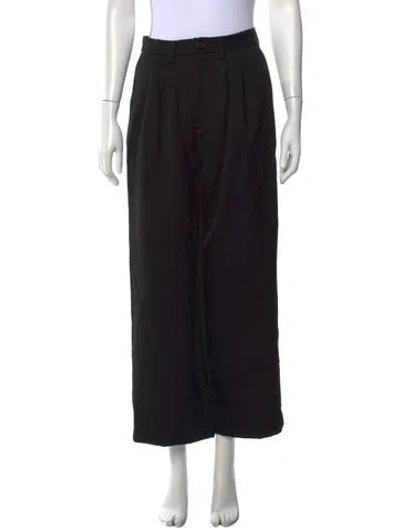 Pre-owned Anine Bing Wool Wide Leg Pants In Black