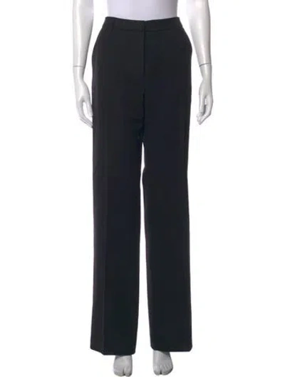 Pre-owned Anine Bing Wool Wide Leg Pants In Black