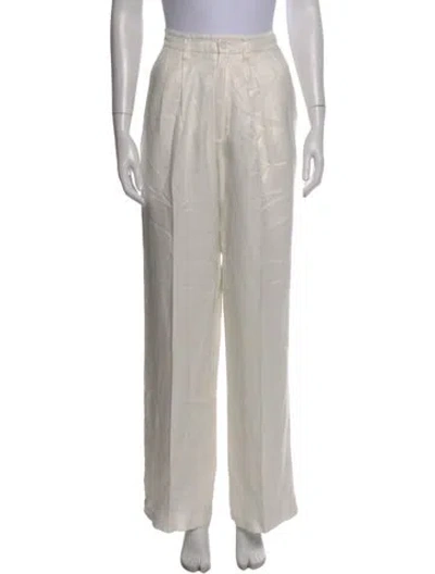 Pre-owned Anine Bing Wool Wide Leg Pants In Gray