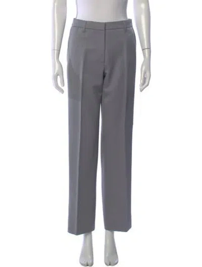 Pre-owned Anine Bing Wool Wide Leg Pants In Gray