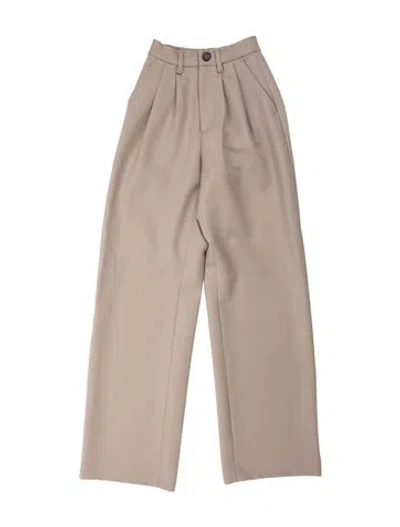 Pre-owned Anine Bing Wool Wide Leg Pants In Gray