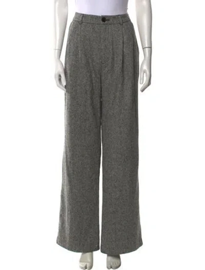 Pre-owned Anine Bing Wool Wide Leg Pants In Grey