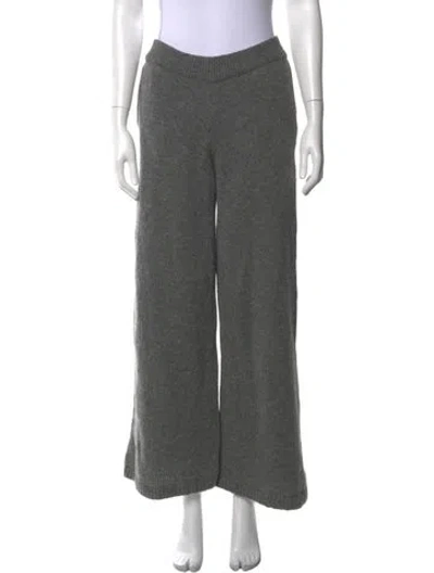 Pre-owned Anine Bing Wool Wide Leg Pants In Grey