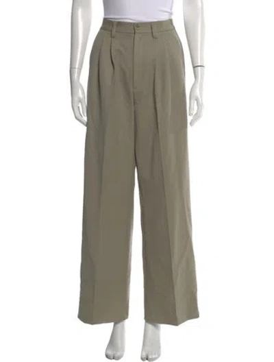 Pre-owned Anine Bing Wool Wide Leg Pants In Neutral