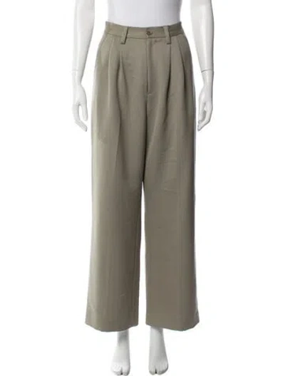 Pre-owned Anine Bing Wool Wide Leg Pants In Neutrals