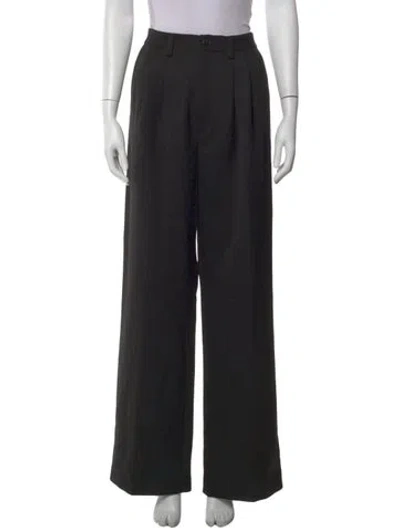Pre-owned Anine Bing Wool Wide Leg Pants W/ Tags In Black