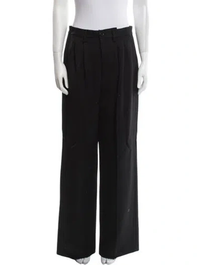 Pre-owned Anine Bing Wool Wide Leg Pants W/ Tags In Black