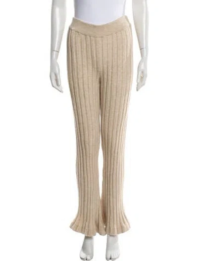 Pre-owned Anine Bing Wool Wide Leg Pants W/ Tags In Neutral