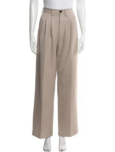 Pre-owned Anine Bing Wool Wide Leg Pants W/ Tags In Neutral