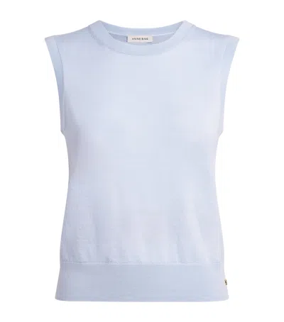 Anine Bing Wool-cashmere Moni Sleeveless Tank Top In Blue