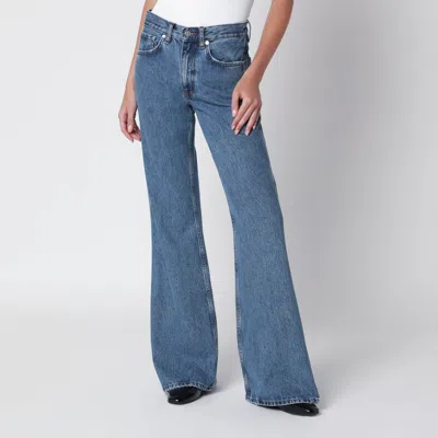 Anine Bing Wyatt Flared Jeans With Soft Flares In Blue