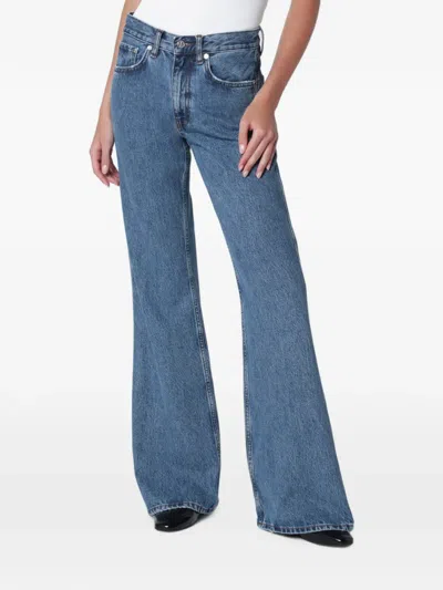 Anine Bing Wyatt Flared Jeans In Freshwater Blue Wash