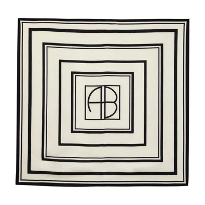 Anine Bing York Monogram Scarf In Neutral
