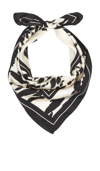 Anine Bing York Scarf Leopard In Black & White