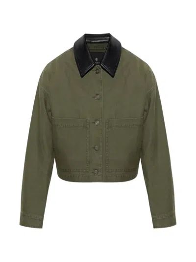 Anine Bing Yuma Cropped Jacket In Green