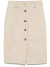 Anine Bing Beige Buttoned Pencil Skirt In Neutrals