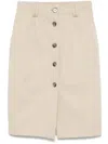 Anine Bing Beige Buttoned Pencil Skirt In Neutrals