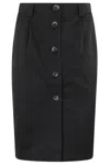 Anine Bing Zaire Front Button Fastened Midi Skirt In Black