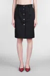 Anine Bing Zaire Front Button Fastened Midi Skirt In Black