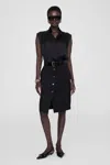 Anine Bing Zaire Front Button Fastened Midi Skirt In Black