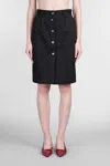 Anine Bing Zaire Front Button Fastened Midi Skirt In Black