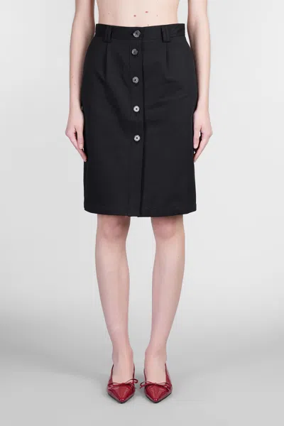 Anine Bing Zaire Skirt In Black Cotton