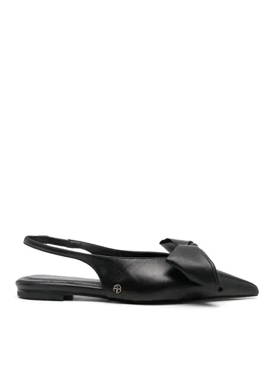 Anine Bing Bow-detail Ballet Flats In Black