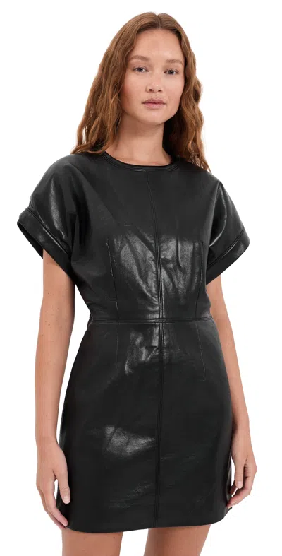 Anine Bing Zelie Dress Black Recycled Leather